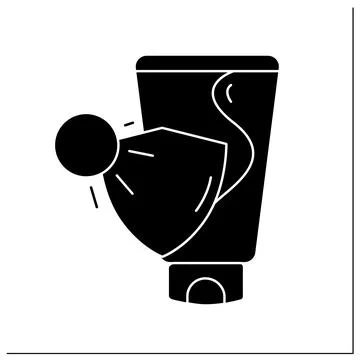 Sunscreen glyph icon Stock Illustration