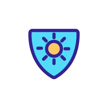 Sunscreen icon vector. Isolated contour symbol illustration Illustrazione stock