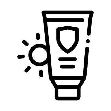 Sunscreen Icon Vector Outline Illustration Illustrazione stock