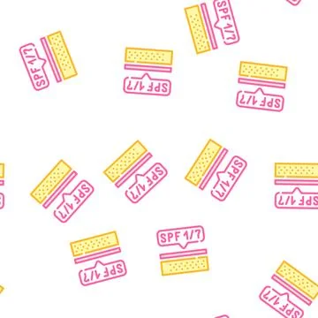 Sunscreen layer on skin vector seamless pattern Stock Illustration