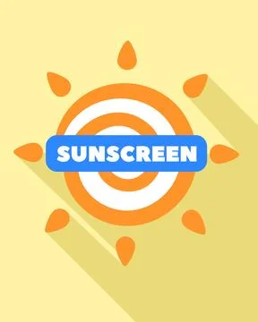 Sunscreen logo, flat style Stock Illustration