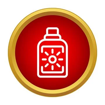 Sunscreen lotion bottle icon protecting skin from uv rays Stock Illustration