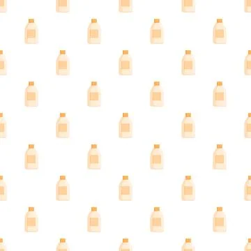Sunscreen lotion bottles forming a seamless pattern Stock Illustration