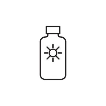 Sunscreen lotion icon vector on white background Stock Illustration
