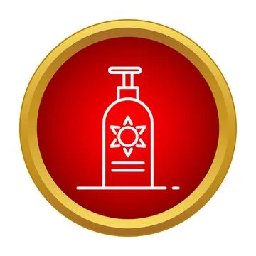 Sunscreen lotion pump bottle protecting skin from uv rays Stock Illustration