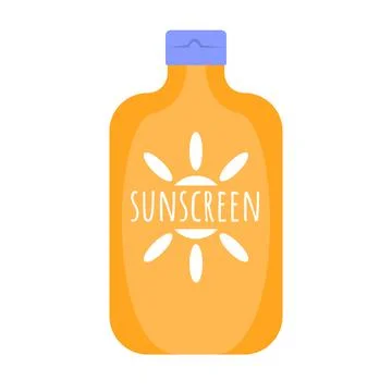 Sunscreen Lotion vector illustration. Using spf cream for protection skin from s Stock Illustration
