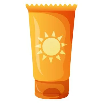 Sunscreen. Protecting the skin from the suns rays. Stockillustratie