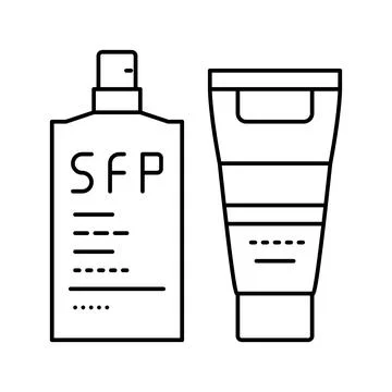 Sunscreen protective face and body oil spf-30 line icon vector illustration Stock Illustration