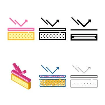 Sunscreen protective skin layer color icon vector designs Stock Illustration