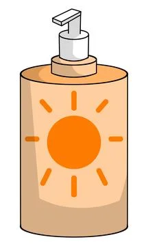 Sunscreen Pump Bottle Icon On White Background Stock Illustration