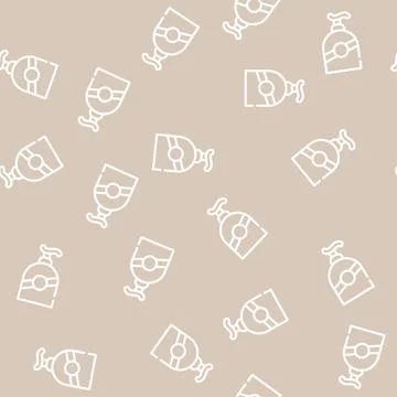 Sunscreen pump bottle line vector seamless pattern Illustrazione stock