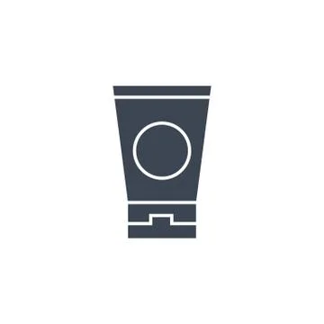 Sunscreen related vector glyph icon. Stock Illustration