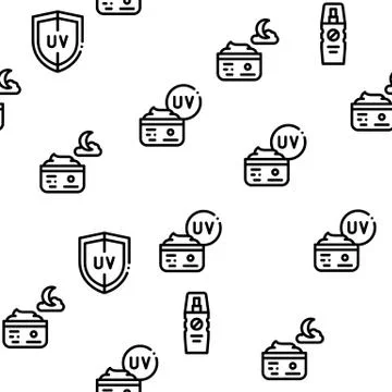 Sunscreen Seamless Pattern Vector Illustrazione stock
