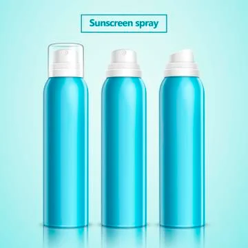 Sunscreen spray ads Stockillustratie