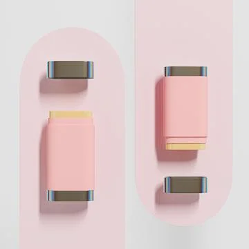 Sunscreen Stick packaging with holographic enclose cap Stock Illustration
