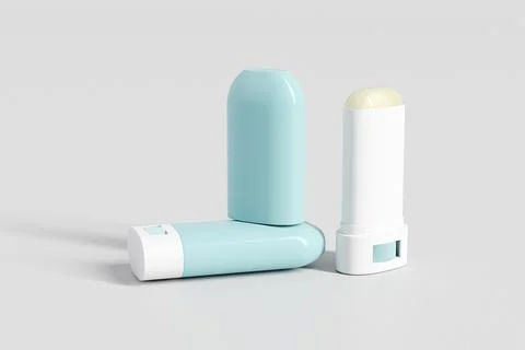 Sunscreen Stick packaging mockup, baby pink Cosmetic foundation Stick Stock Illustration