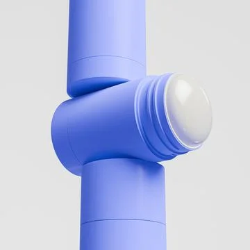 Sunscreen Stick Tubes mockup, Light blue plastic Cosmetic Blush Stick Stock Illustration