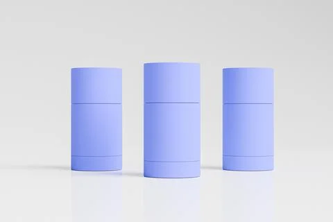 Sunscreen Stick Tubes mockup, Light blue plastic Cosmetic Blush Stick Stock Illustration