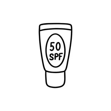 Sunscreen in a tube. Packaging of sunscreen. Illustrazione stock