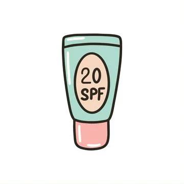 Sunscreen in a tube. Packaging of sunscreen. Stock Illustration