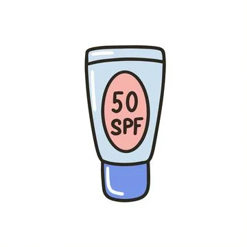 Sunscreen in a tube. Packaging of sunscreen. Illustrazione stock