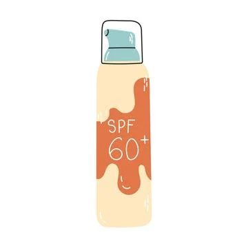 Sunscreen. types of sun protection cosmetics. Stock Illustration