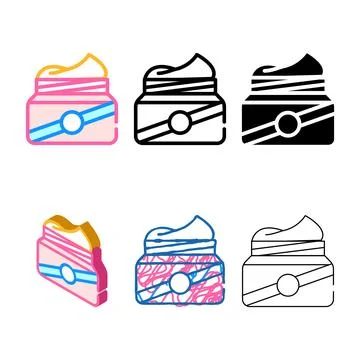 Sunscreen variants cream container color icon vector Stock Illustration