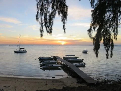 Sunsent on Mauritius Foto stock