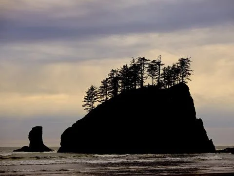 Sunset at 2nd beach in Washington. Stock Photos