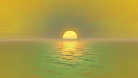 Sunset 3d animation Stock Footage 345291131