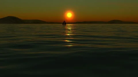 Sunset 3d animation (loop) Stock Footage