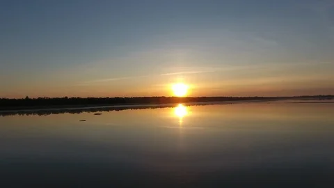 Sunset 4K Beach Water Reflection Summer Relaxation Travel Nature Drone Stock Footage 106707097