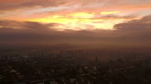 Sunset 4K Video Over South East London Moving Forward Stock Footage