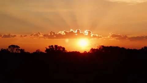 Sunset 8859 Golden lining clouds Stock Footage 76480801