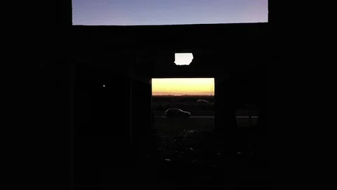 Sunset in abandoned house Stock Footage 117156364