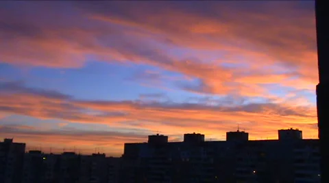Sunset above a city Stock Footage 917187