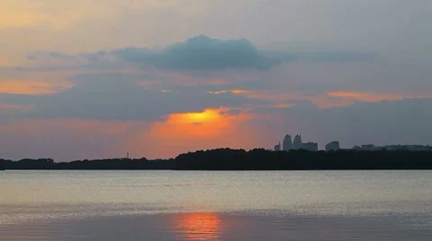 Sunset above a city Stock Footage 8509792