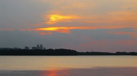 Sunset above a city Stock Footage 8509799