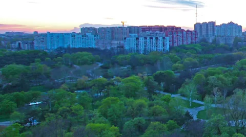 Sunset above a city Stock Footage 37473093
