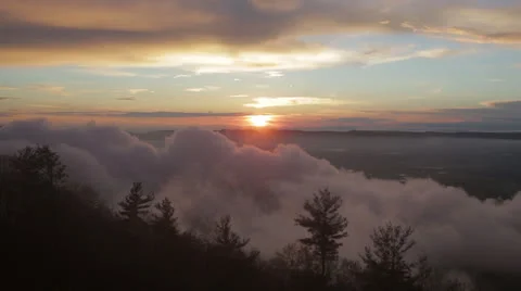 Sunset Above the Clouds Stock Footage 23604410
