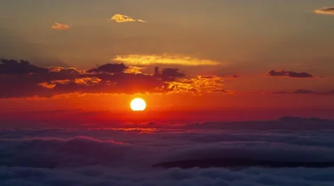 Sunset above the clouds Stock Footage 42685225