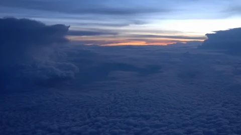 Sunset from above the clouds Stock Footage 115272341