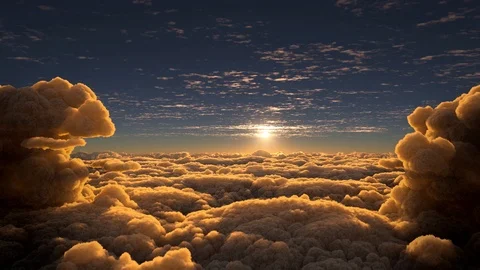 Sunset above the clouds Stock Footage 116771825