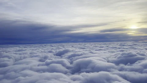 Sunset above clouds Stock Footage 257337409