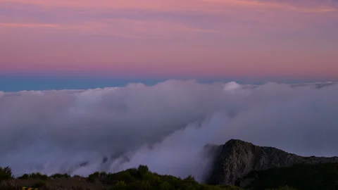 Sunset Above the Clouds, Madeira Stock Footage 131873230