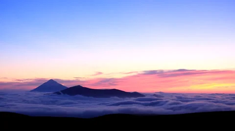 Sunset above the clouds mountain Time lapse Stock Footage 35882741