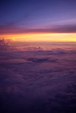 Sunset Above the Clouds Stock Photos