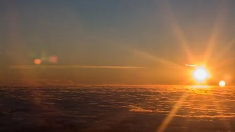 Sunset above clouds Foto stock