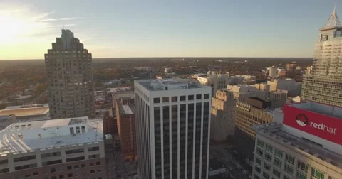 Sunset above downtown Raleigh, NC in November 2016. Stock Footage 62394424