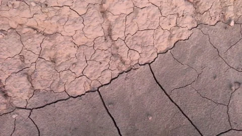 Sunset above drought disaster hot weather dry soil. Climate change global 스톡 동영상 334029597